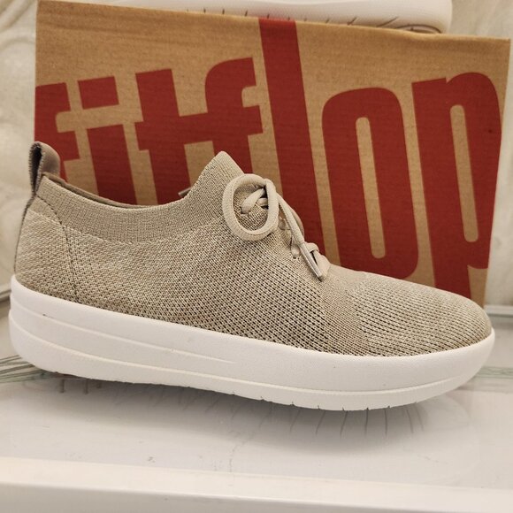 FitFlop "F-Sporty" Dark Taupe Mix Sneakers. NIB. Size EU 36/US 5 - Picture 1 of 10